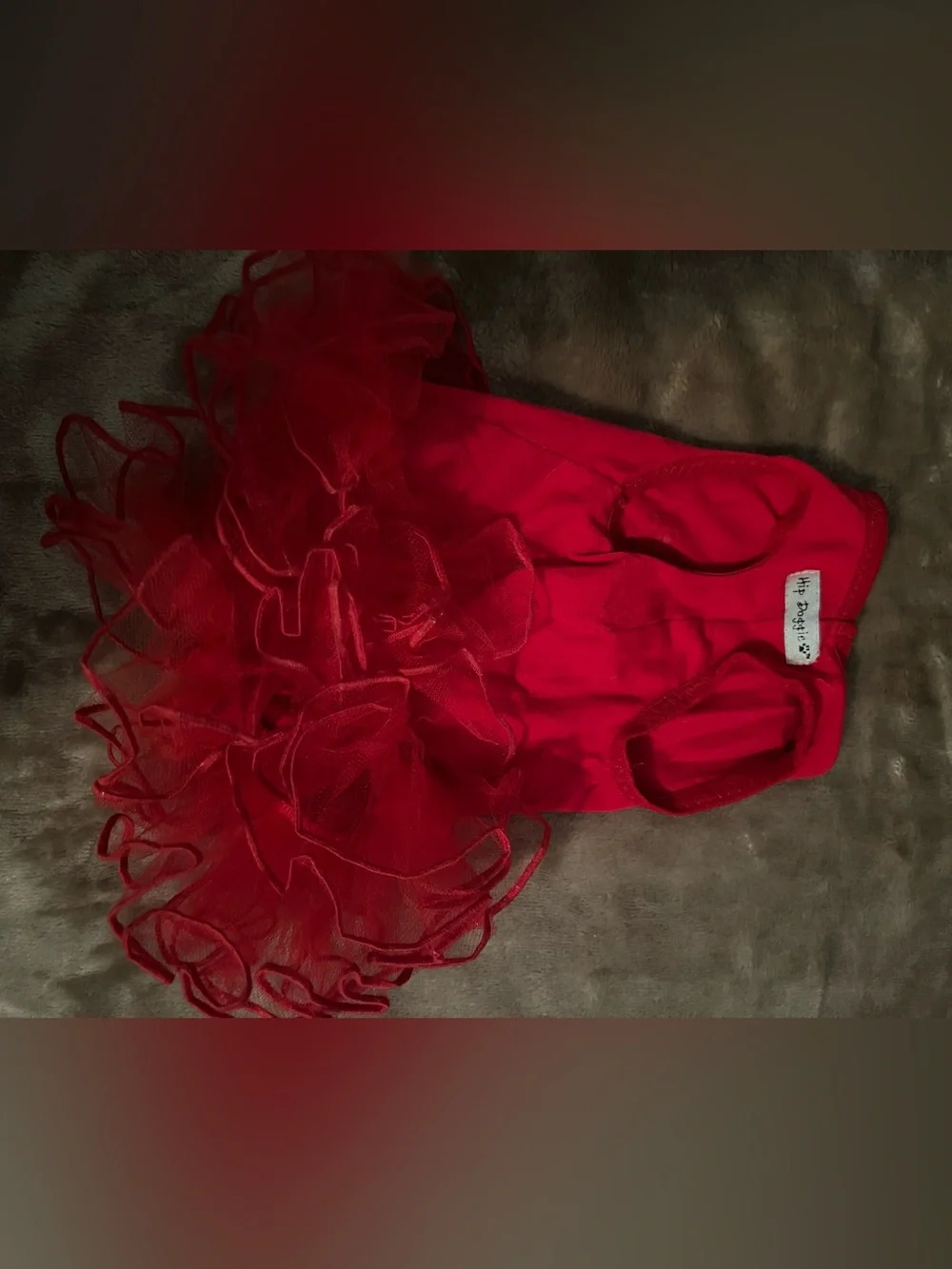 Small Red Ruffle Tutu Dog Dress